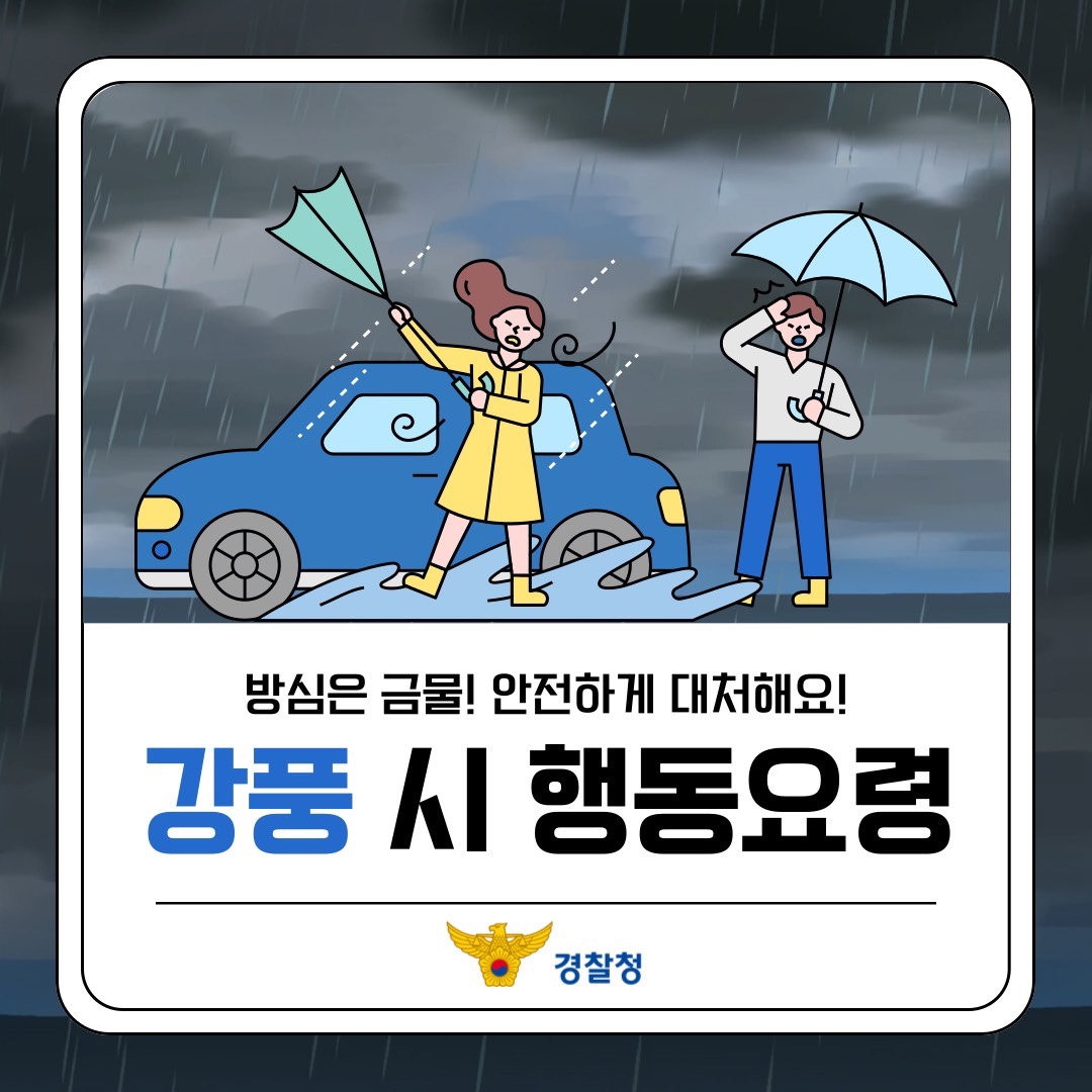 '강풍 시 대피요령', 알려드립니다~!